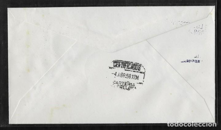 Sellos: 1959.- EJEA DE LOS CABALLEROS (ZARAGOZA) A BARCELONA - Foto 2