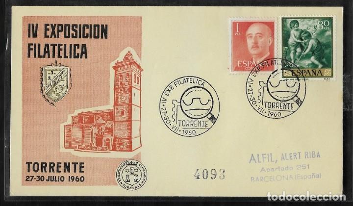 Sellos: 1960.- TORRENTE (VALENCIA) A BARCELONA - Foto 1