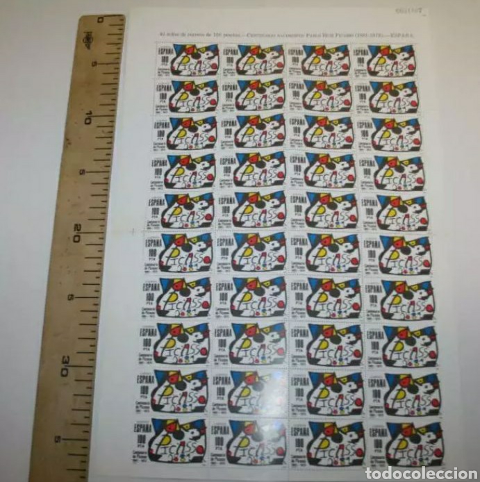 Sellos: Pliego de 40 sellos Picasso 1973 - Foto 1