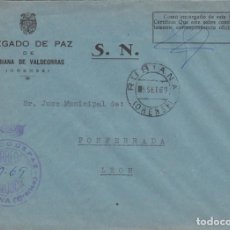Sellos: CARTA CON FRANQUICIA DEL JUZGADO DE PAZ DE RUBIANA DE VALDEORRAS (ORENSE). Lote 312548628