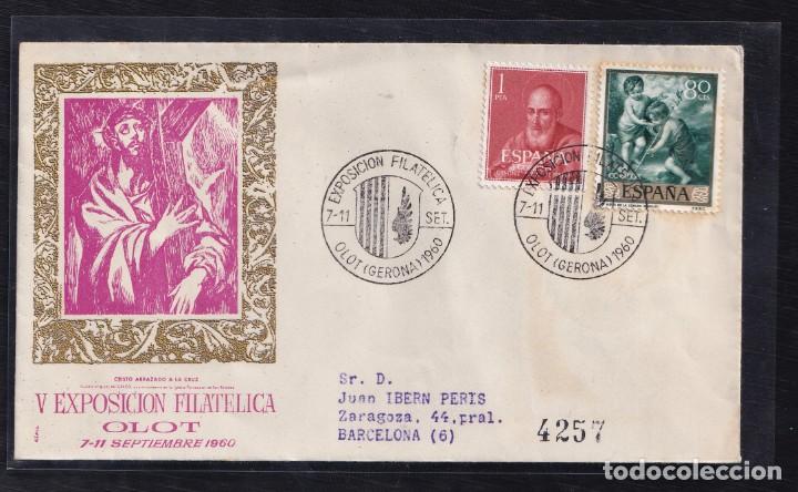 Sellos: 1960.- OLOT (GERONA) A BARCELONA - Foto 1