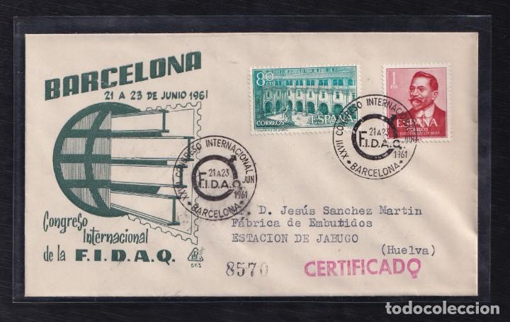 Sellos: 1961.- BARCELONA A JABUGO (HUELVA) - Foto 1