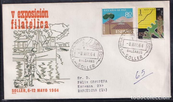 Sellos: 1964.- SOLLER (MALORCA) A BARCELONA - Foto 1