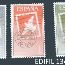 Selos: ESPAÑA 1961.EDIFIL 1348/1350*. SERIE COMPLETA ”DÍA MUNDIAL DEL SELLO”. MH★. Lote 320426968