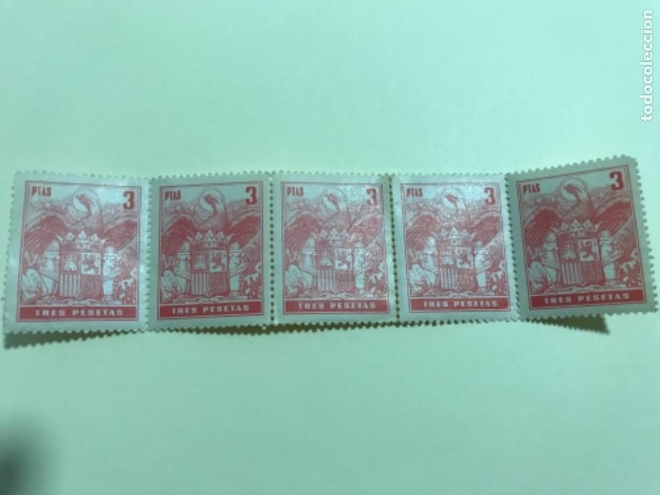 Sellos: Cinco sellos TRES PESETAS - Foto 1
