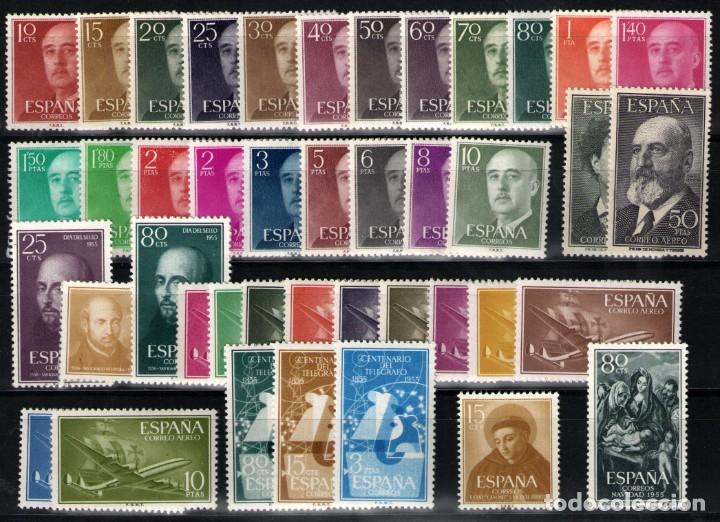 Sellos: A&ntilde;o 1955 completo de Espa&ntilde;a - Foto 1