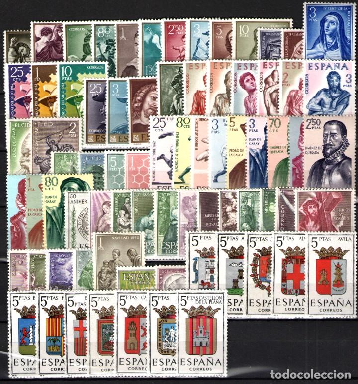 Sellos: A&ntilde;o 1962 completo de Espa&ntilde;a - Foto 1