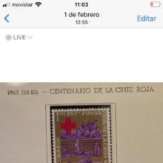Sellos: CENTENARIO DE LA CRUZ ROJA INTERNACIONAL 1963 EDIFIL 1534 SIN NARCA FIJA SELLOS. Lote 323670013