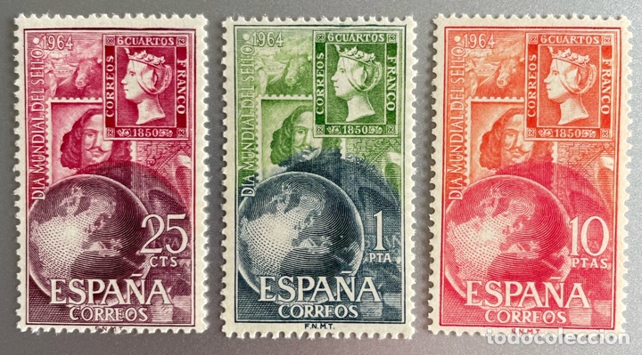 Sellos: Espa&ntilde;a. D&iacute;a del Sello 1964. Serie Completa - Foto 1