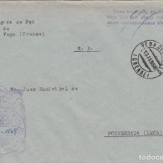 Sellos: SOBRE CON FRANQUICIA DEL JUZGADO COMARCAL DE LA VEGA (ORENSE) -1968 - MATASELLOS VEGA DEL BOLLO