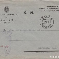Sellos: SOBRE CON FRANQUICIA DEL JUZGADO COMARCAL DE SALAS (OVIEDO) - 1969