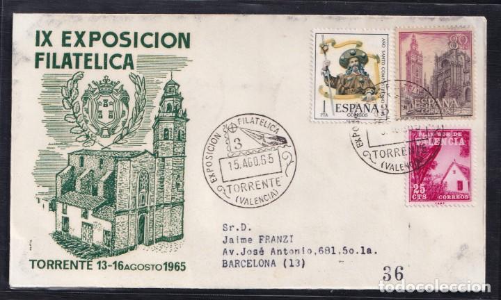 Sellos: 1965.- TORRENTE (VALENCIA) A BARCELONA - Foto 1