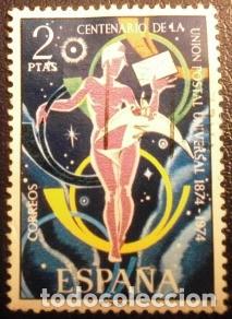 Sellos: SELLOS DE ESPA&Ntilde;A DE 1974 Centenario de la Uni&oacute;n Postal Internacional - Foto 1