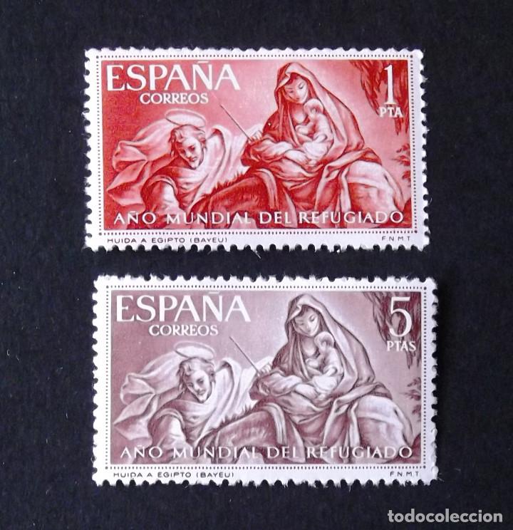 Sellos: 1326-27, SERIE NUEVA, SIN CH. A&Ntilde;O DEL REFUGIADO. - Foto 1
