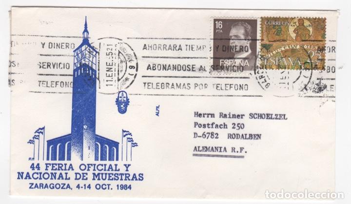 Sellos: 1984 sobre PD de ZARAGOZA a Alemania - Foto 1