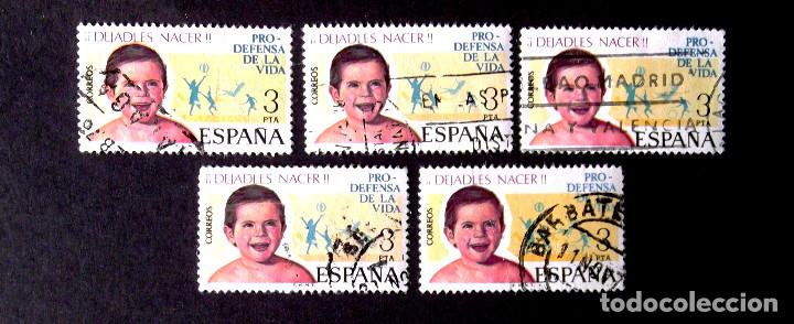 Sellos: 2282, CINCO SERIES USADAS. DEFENSA DE LA VIDA. - Foto 1