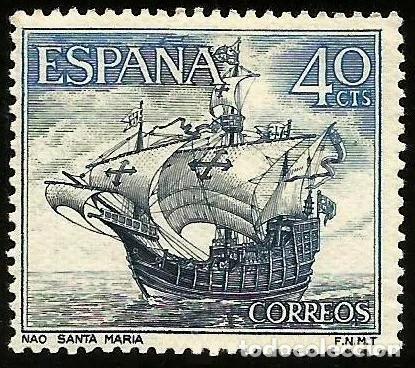 Sellos: &nbsp;EDIFIL 1601 ** BARCO UNICOLOR AZUL - Foto 1