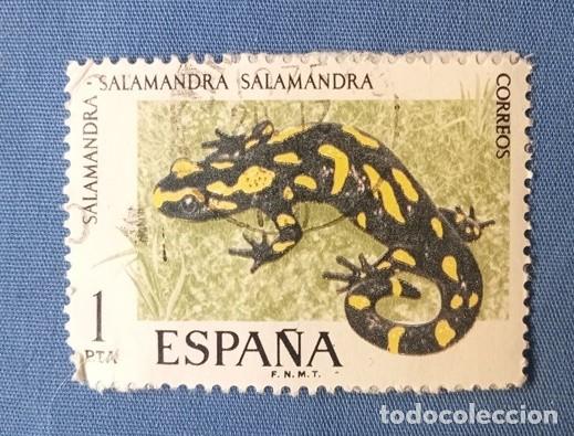 Sellos: sello espa&ntilde;a salamandra 1pta usado - Foto 1