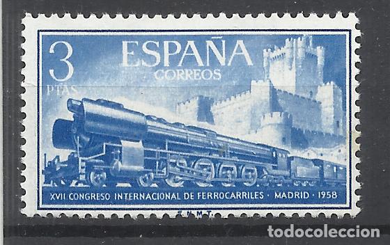 Sellos: CONGRESO FERROCARRILES 1958 EDIFIL 1237 NUEVO** - Foto 1