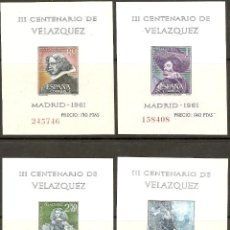 Selos: 1961 HOJITAS DE VELAZQUEZ EDIFIL 1344/7* CON FIJASELLOS. Lote 344286913