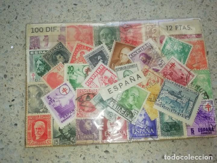 Sellos: 100 sellos Espa&ntilde;a diferentes - Foto 1
