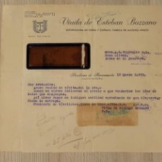 Sellos: CARTA COMERCIAL CON SELLO DE VIUDA DE ESTEBAN BOZZANO. SANLUCAR (CADIZ) 1955.. Lote 345356358