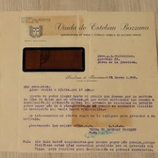 Sellos: CARTA COMERCIAL CON SELLO DE VIUDA DE ESTEBAN BOZZANO. SANLUCAR (CADIZ) 1955.. Lote 345356628