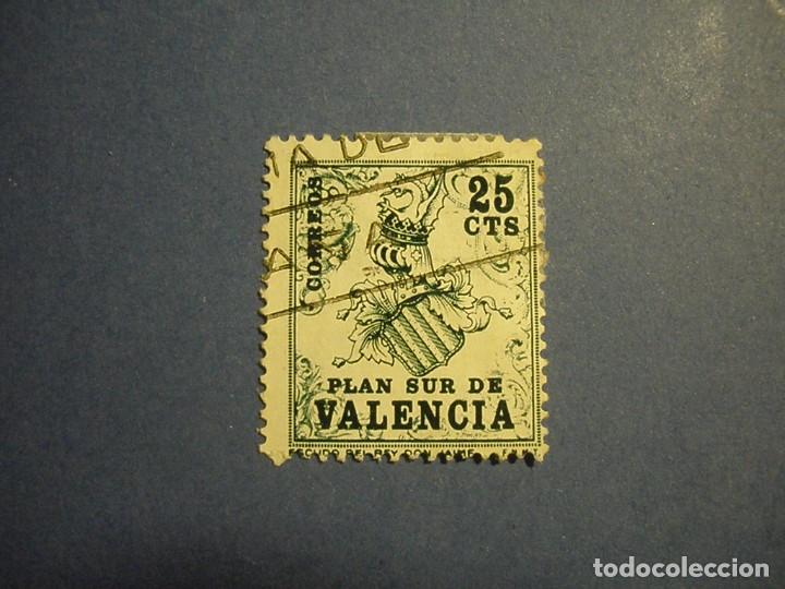 Sellos: VALENCIA - PLAN SUR 1963 - ESCUDO - EDIFIL 1. - Foto 1