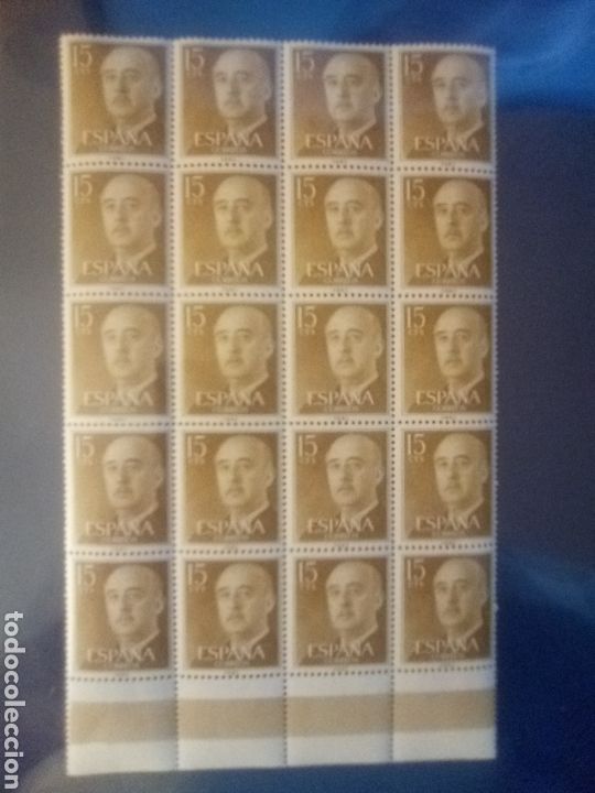 Sellos: Bloque 20 B&aacute;sica Franco 15 c - Foto 1