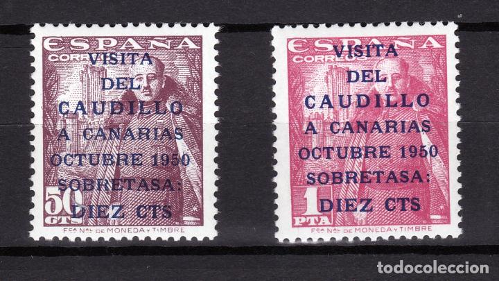 Sellos: ESPA&Ntilde;A.- SELLOS N&ordm; 1088/89 VISITA DEL CAUDILLO A CANARIAS NUEVOS CON CHARNELA. Similar a la imagen.