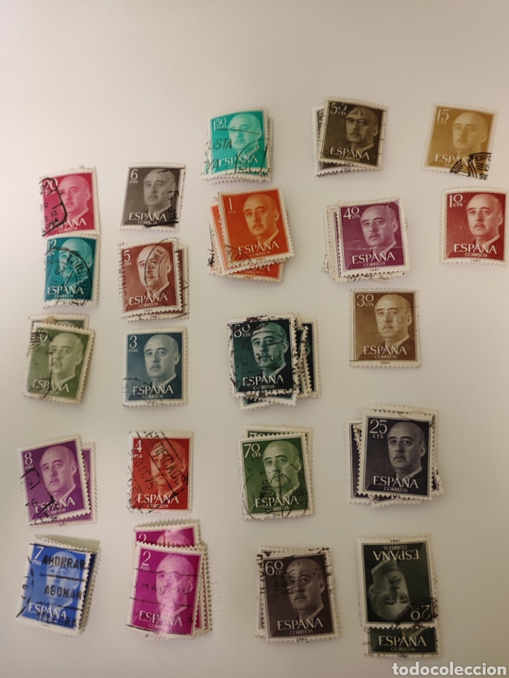 Sellos: S&egrave;ries b&agrave;siques segell de Franco usats - Foto 1