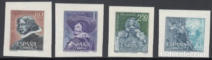 Sellos: VELAZQUEZ ** 1344/1347 SH - A&Ntilde;O 1961 - SELLOS SIN DENTAR DE LAS HOJAS BLOQUE