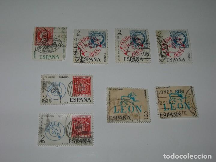 Sellos: LOTE DE 8 SELLOS DEL D&Iacute;A MUNDIAL DEL SELLO DIFERENTES A&Ntilde;OS. REPETIDOS.