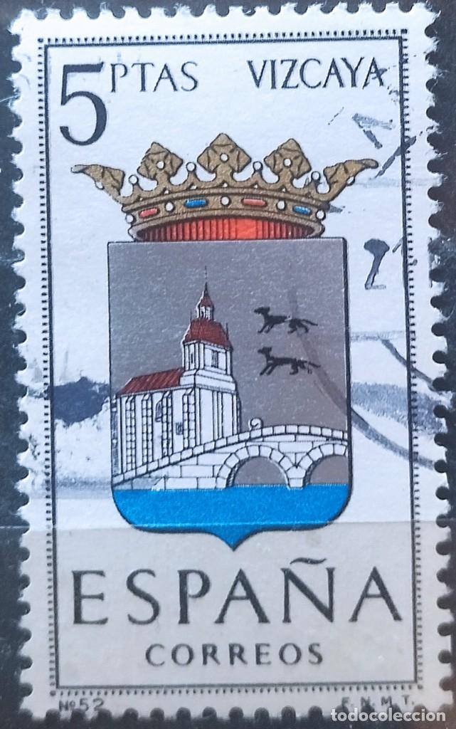 Sellos: ESPA&Ntilde;A 1966 Escudos. Vizcaya. USADO. - Foto 1