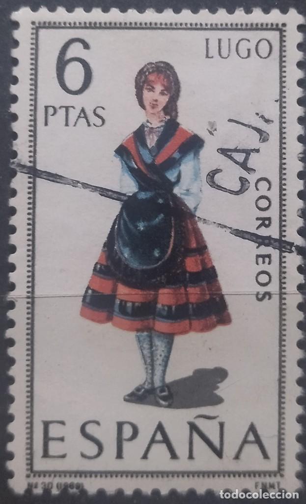 Sellos: ESPA&Ntilde;A 1969 Trajes T&iacute;picos. Lugo. USADO. - Foto 1