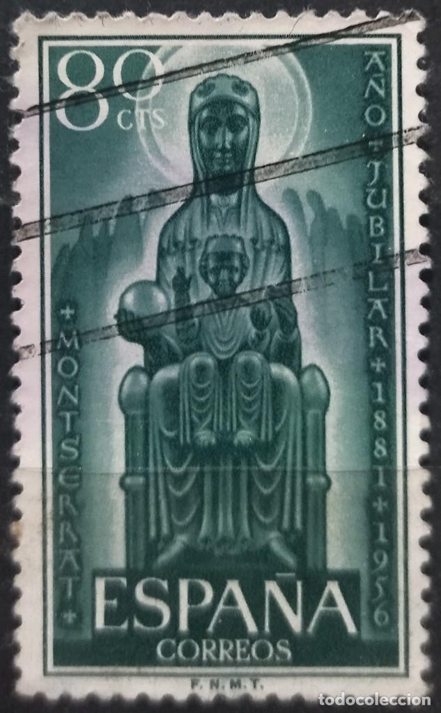Sellos: Espa&ntilde;a 1956 Montserrat. USADO. - Foto 1