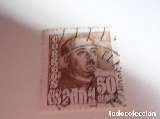 Sellos: SELLO ESPA&Ntilde;A 50 C&Eacute;NTIMOS CON MATASELLOS DE EL ESCORIAL - Foto 1
