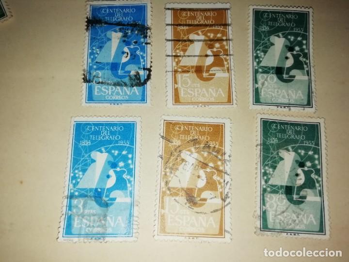 Sellos: 2 series completas centenario del tel&eacute;grafo 1955 usados - Foto 1