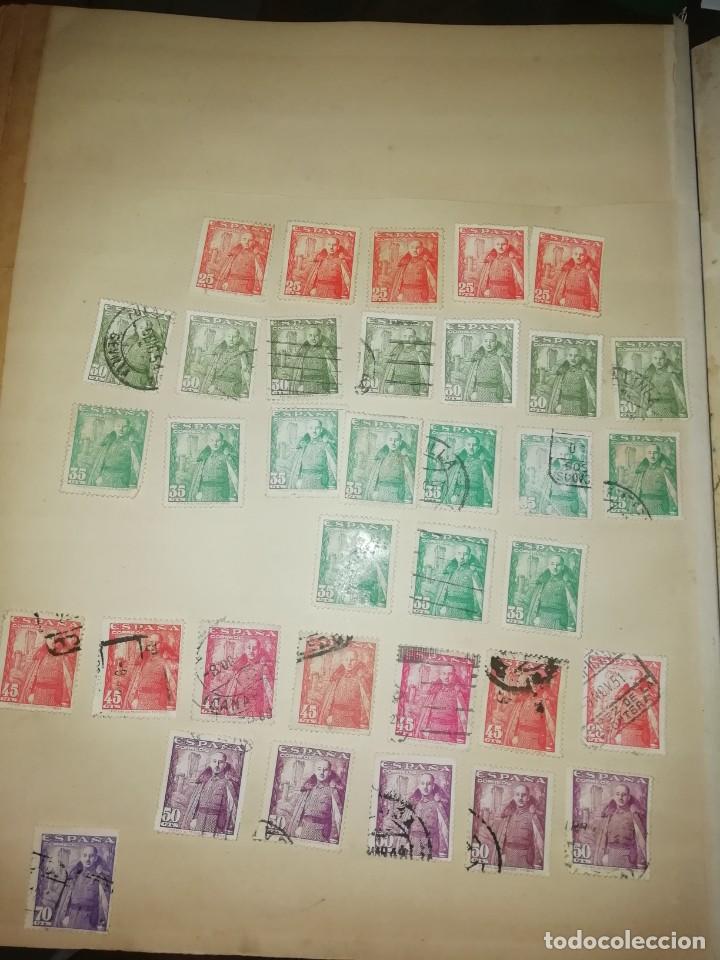 Sellos: 35 sellos Franco castillo de la mota varios valores con matasellos y sin matasellos usados