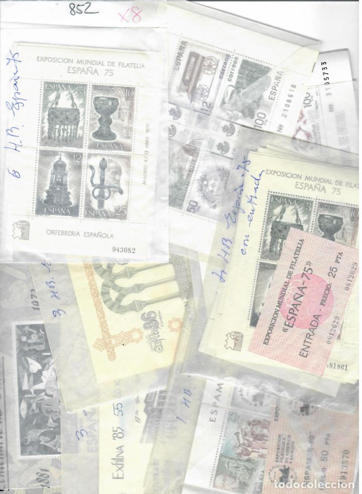 Sellos: EXPECTACULAR LOTE DE HOJAS BLOQUE DE SELLOS DE ESPA&Ntilde;A - Foto 1