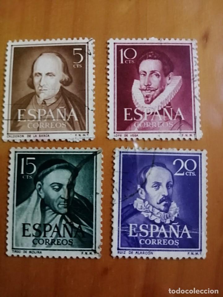 Timbres: A&Ntilde;O 1950-1953 - SERIE: LITERATOS - EDIFIL 1071 A 1074.