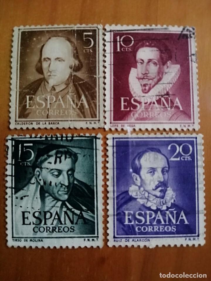 Timbres: A&Ntilde;O 1950-1953 - SERIE: LITERATOS - EDIFIL 1071 A 1074.