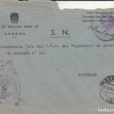 Sellos: FRANQUICIA MILITAR ZONA DE RECLUTAMIENTO Y MOVILIZACION - CAPITANIA GENERAL EN GIRONA - 1954