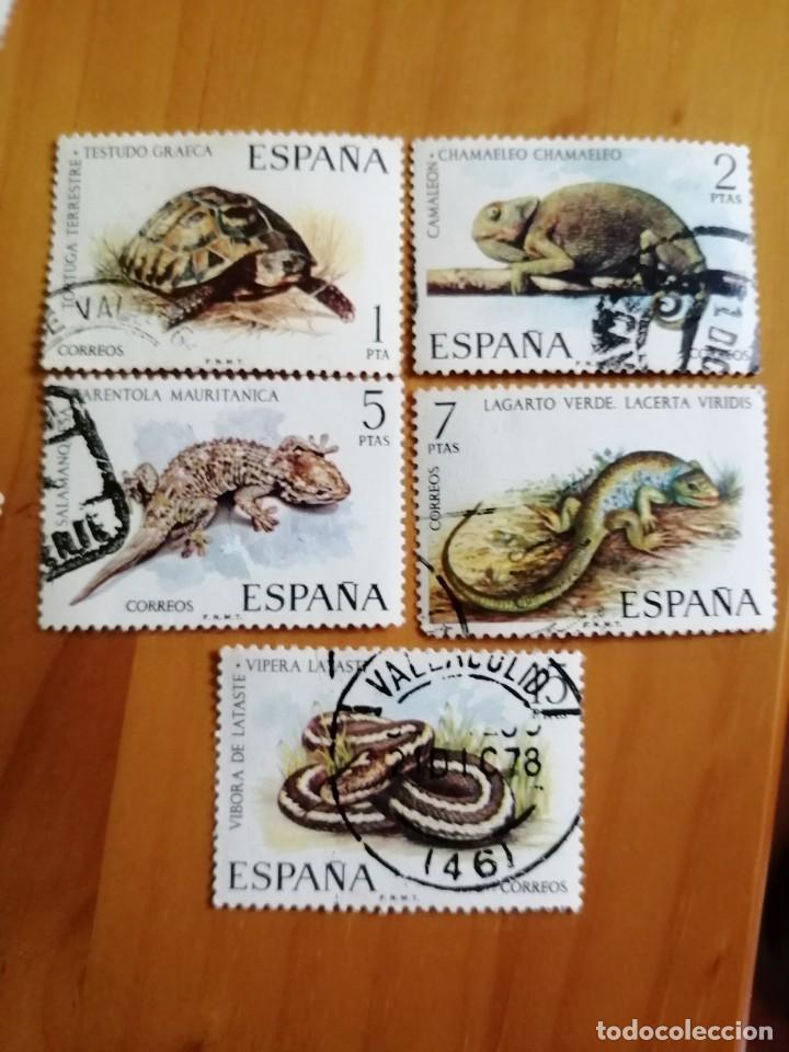 Sellos: A&Ntilde;O 1974 - EDIFIL 2192 A 2196 - SERIE: FAUNA HISP&Aacute;NICA.