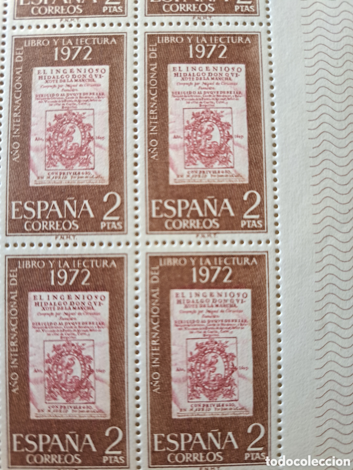 Sellos: Pliego (25x2 pts) A&ntilde;o internacional del libro 1972 - Foto 3
