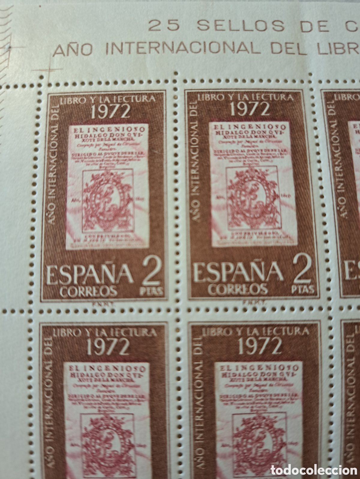 Sellos: Pliego (25x2 pts) A&ntilde;o internacional del libro 1972 - Foto 4