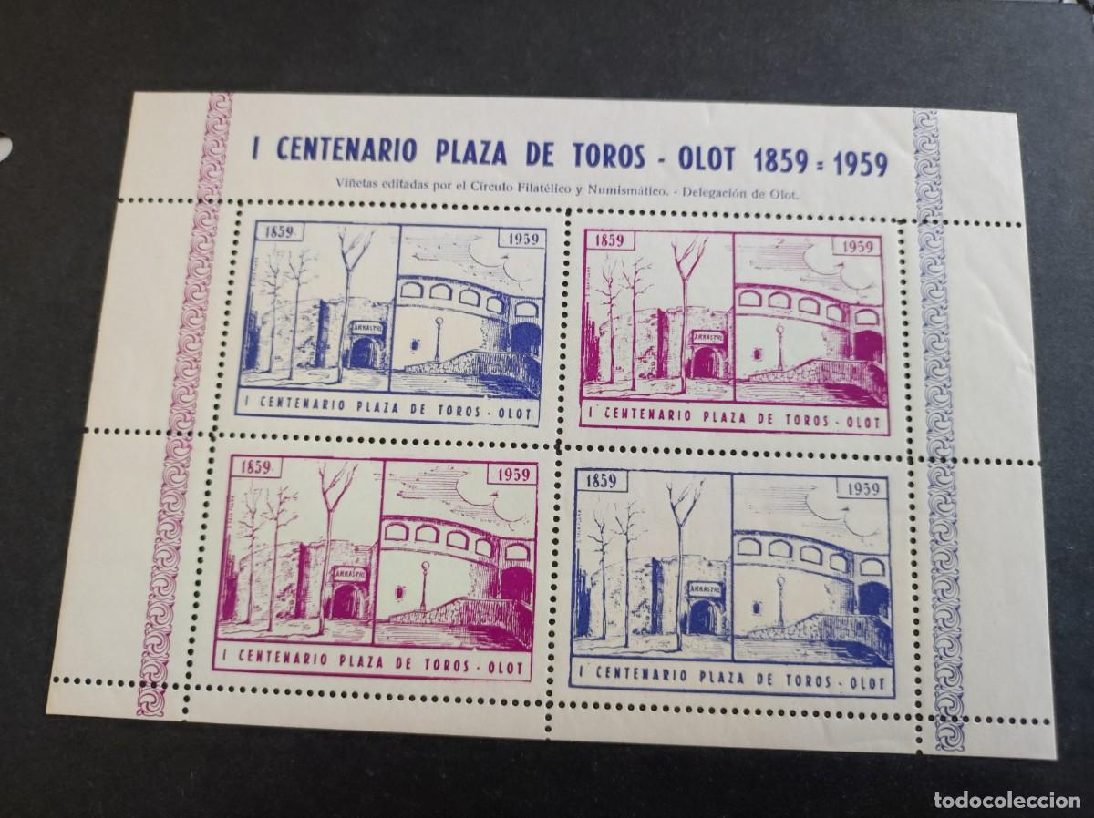 Sellos: I CENTENARIO PLAZA DE TOROS - OLOT 1859- 1959 - Foto 1