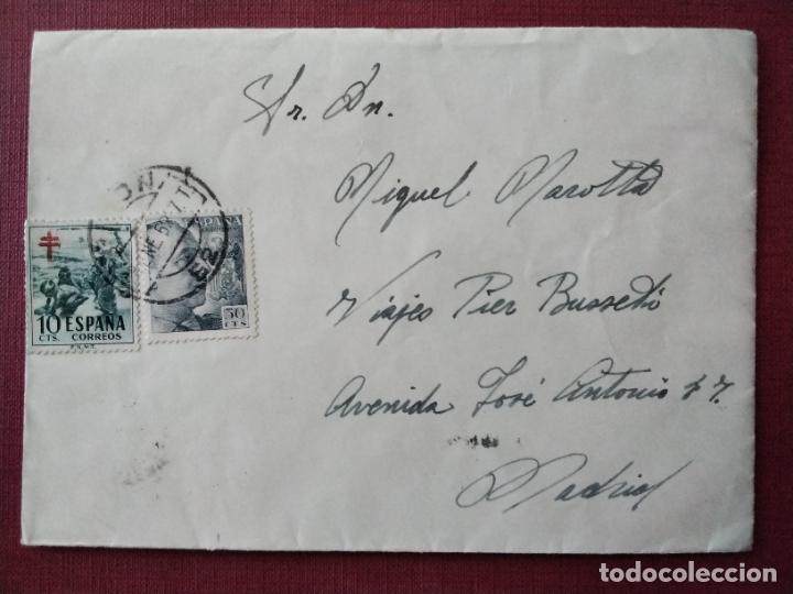 Sellos: circulada 1952 de gijon a madrid - Foto 1