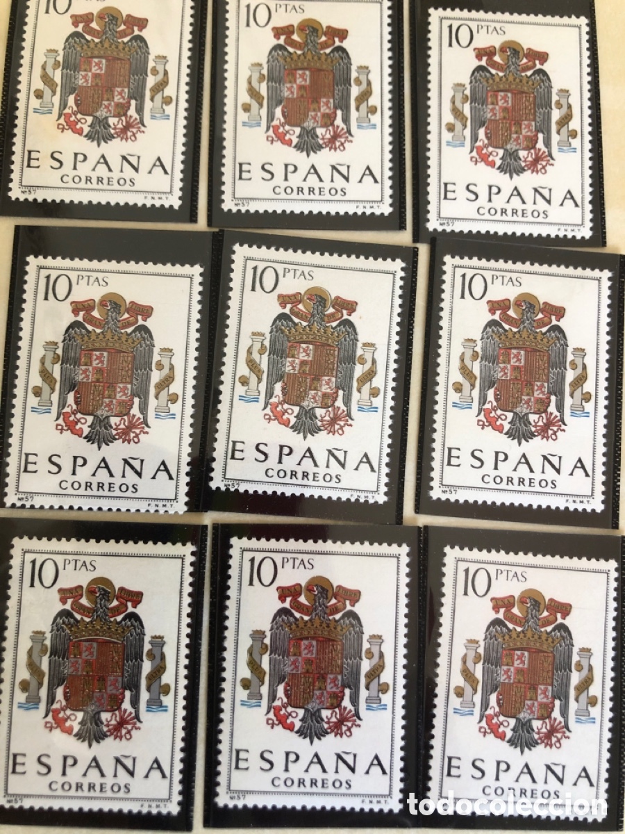 Sellos: 9 sellos nuevos 10 PTAS. Escudo - Foto 1
