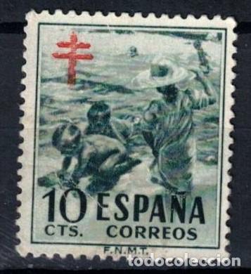 Sellos: ESPA&Ntilde;A 1951 - EDIFIL 1104 -PRO TUBERCULOSOS - Foto 1